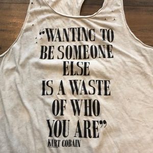 Distressed racerback tank